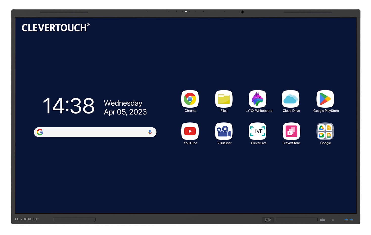 Clevertouch Impact LUX Multitouchdisplay Front UI Business